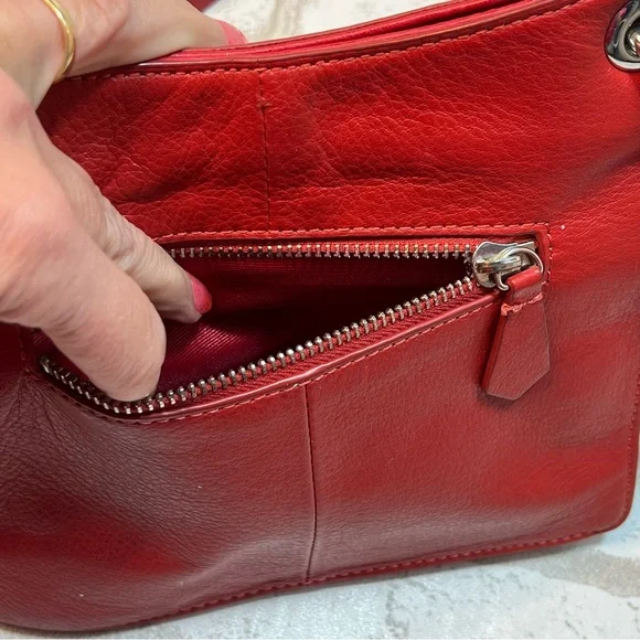 Clements Ribeiro Black Label Red Leather Crossbody Bag Purse - Picture 6 of 11